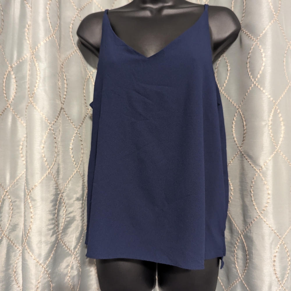 177. Paper Crane Blue Sleeveless Relaxed Camisole